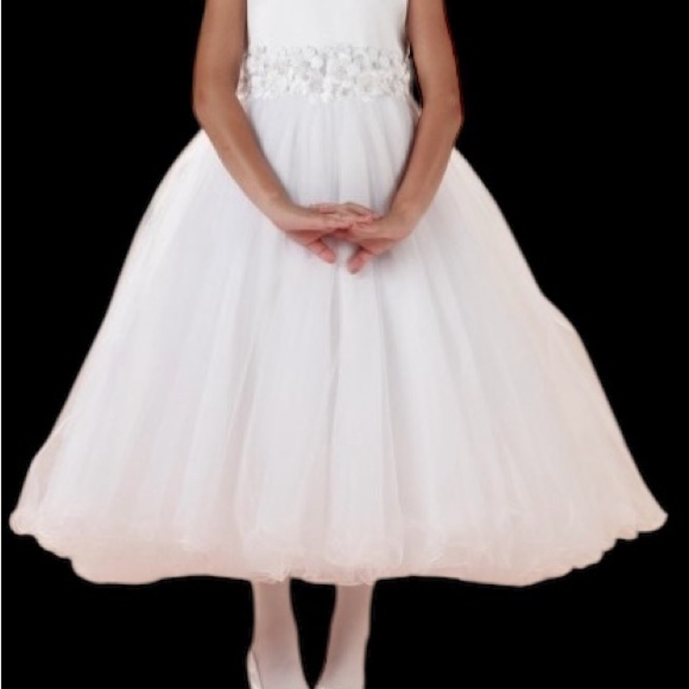 Joan Calabrese by Mon Cheri White Satin Dress